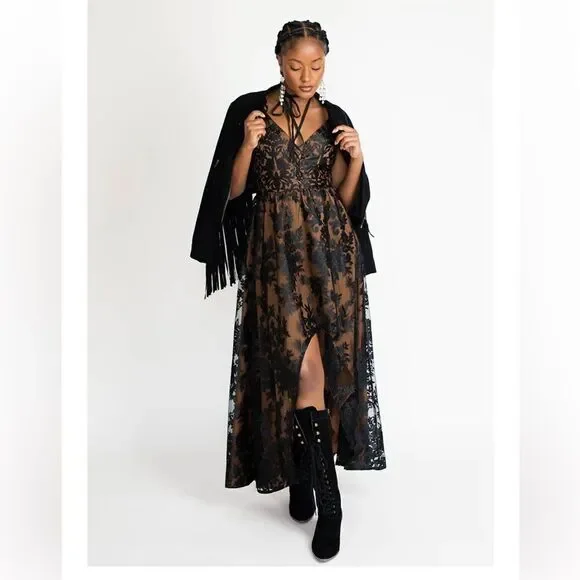 JOYFOLIE HOLLI LACE DRESS IN BLACK NWT SMALL - Picture 6 of 9